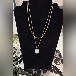 Mint&Lily Mother of Pearl Sunrise Pendant Necklace